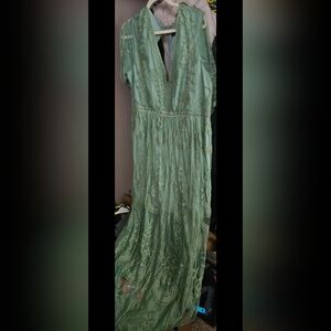 Elegant Green Lace Dress